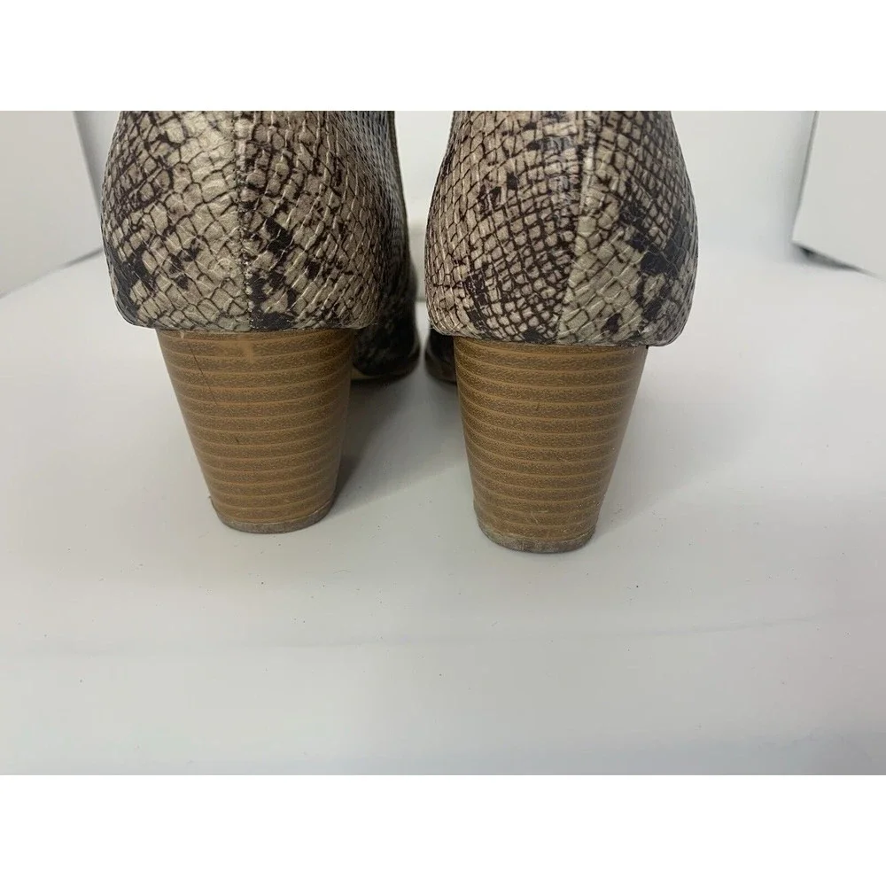 LULUS X Matisse Snakeskin Print Vegan Leather Western Ankle Cowgirl Boots 9M - Picture 9 of 10